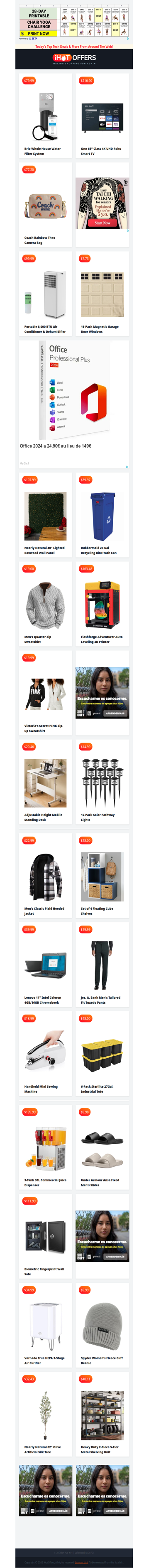House Water Filter $79 • Roku 65” 4K TV $216 • Coach Bag $77 • Portable AC $99 • Magnetic Garage Windows $7 • Lighted Boxwood $107 • Recycling Bin $39