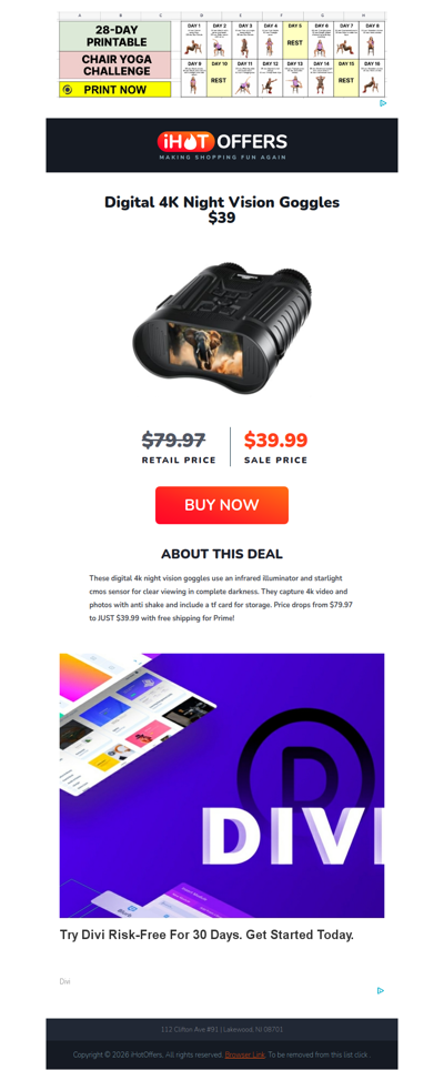 Digital 4K Night Vision Goggles - $39