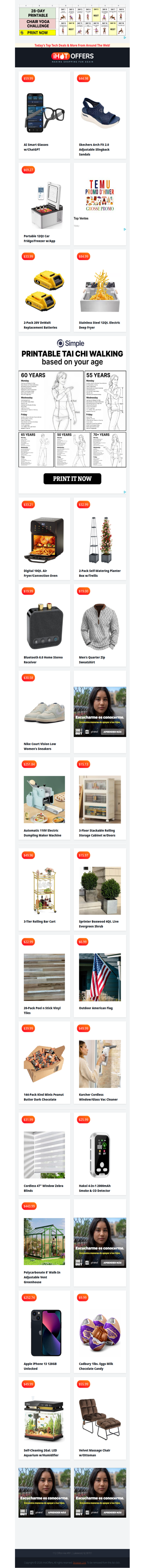 ChatGPT Glasses $59 • Nike Sneakers $30 • Car Fridge $69 • 2 DeWalt Batteries $33 • Air Fryer Oven $33 • Bluetooth Receiver $20 • Window Vac $49