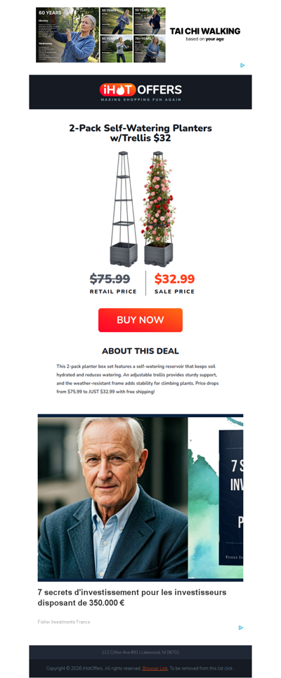 Self-Watering Planters w/Trellis 2pk - $32