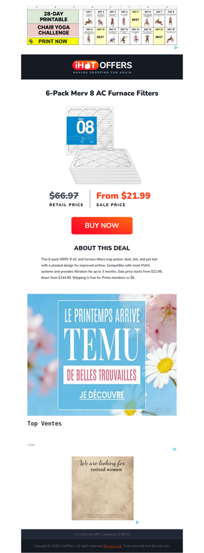 AC & Furnace Filters 6 Pack - $21+