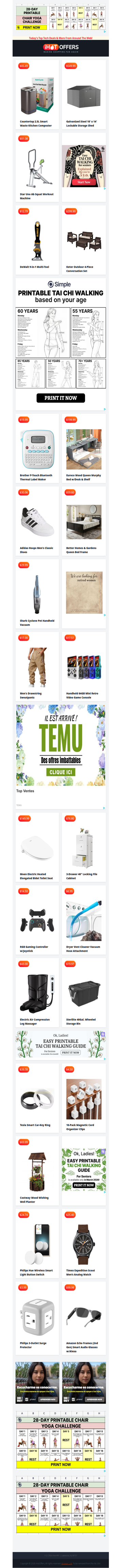 Kitchen Composter $85 • 14' Steel Shed $549 • Ab Squat Machine $81 • DeWalt Multi-Tool $12 • Keter Patio Set $299 • Brother Label Maker $20 • Murphy Bed $199