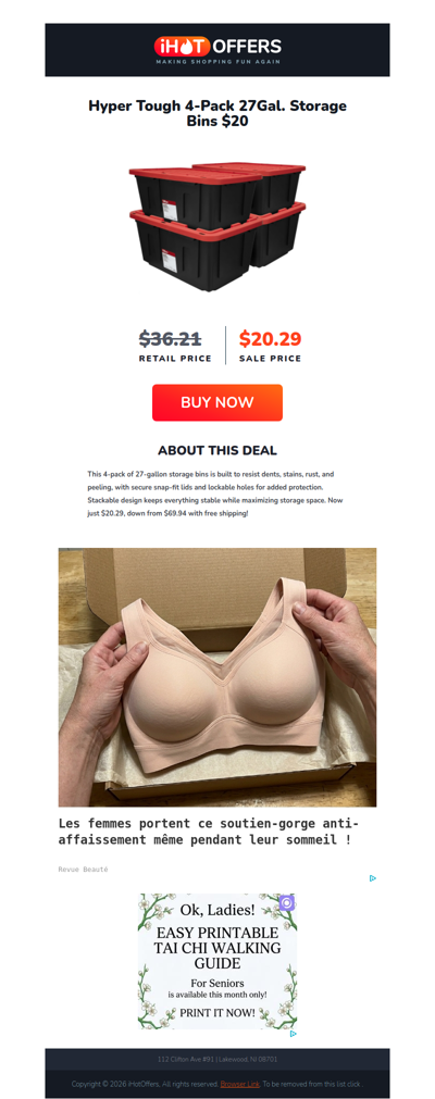 Storage Bins 27gl 4 Pack - $20