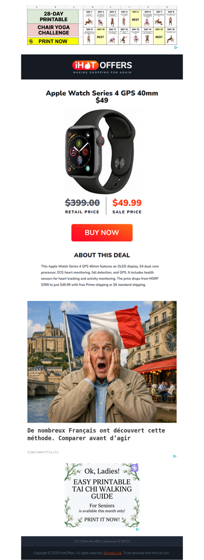 Apple Watch 4 Series 40mm - $49