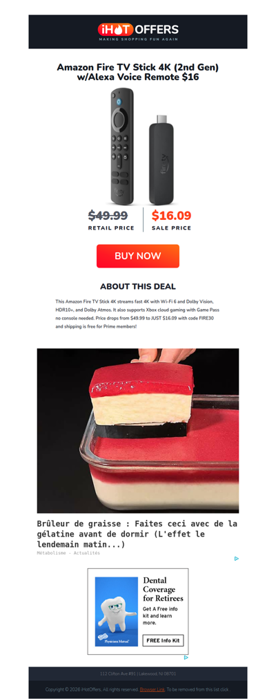 Amazon Fire TV Stick 4k w/Alexa Remote - $16