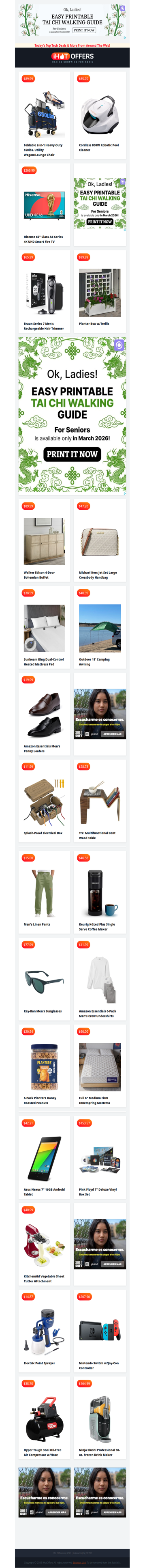 Wagon/Lounger $89 • Robot Pool Cleaner $65 • Hisense 65