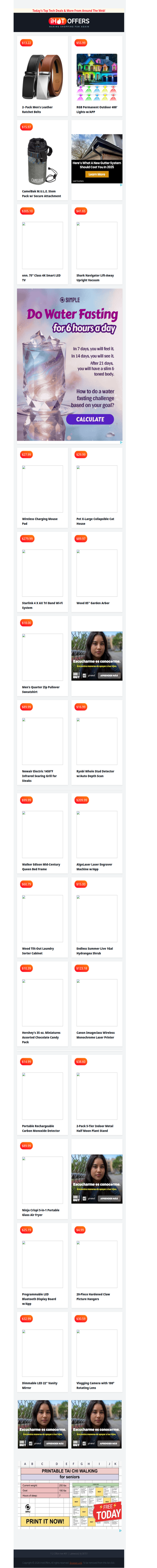 Shark Upright Vacuum $41 • Charging Mouse Pad $27 • 1450F Searing Grill $89 • Starlink 4 $279 • 2 Ratchet Belts $13 • 400' Outdoor RGB $55 • Onn 75” 4K TV $305