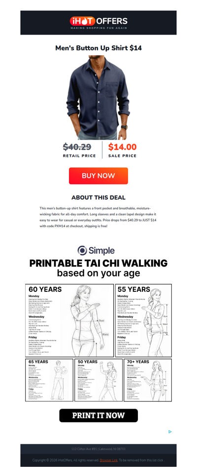 👔 Men’s Long Sleeve Button Up Shirt—Just $14!