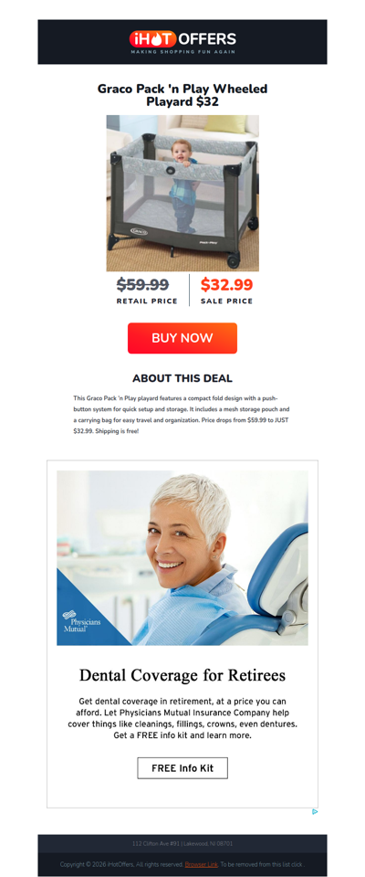 Graco Pack 'n Play Wheeled Playard - $32