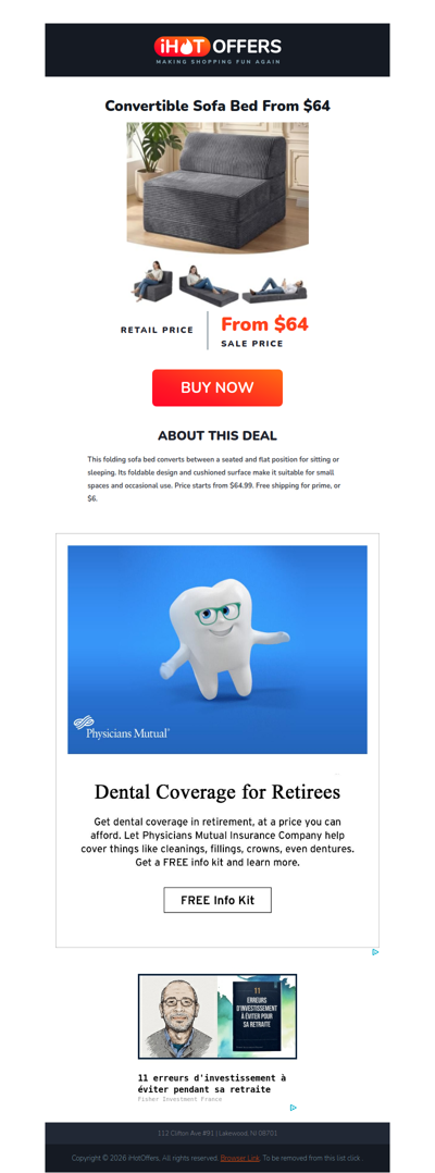 Multi-Functional Convertible Sofa Bed - $64+