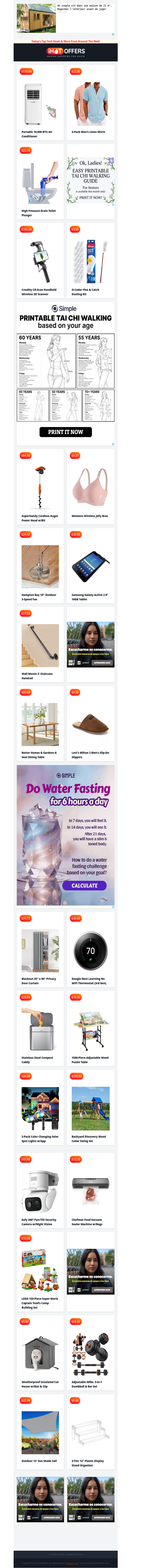 Portable 10k AC $119 • 2 Linen Shirts $22 • High Pressure Plunger $23 • Creality 3D Scanner $183 • Cordless Auger $84 • Wireless Jelly Bra $9 • Outdoor Fan $29