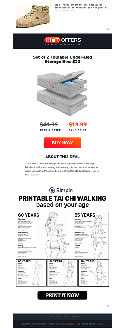 Foldable Under Bed Storage 2 Pack - $20