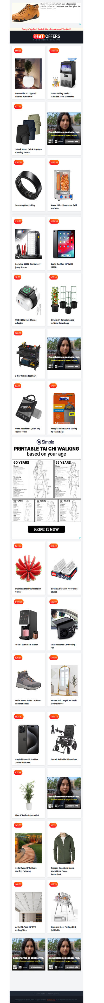 Galaxy Ring $107 • 3 Gym Shorts $21 • Commercial Ice Maker $197 • Lighted Planter $69 • Shawarma Grill $138 • Car Jump Starter $19 • iPad Pro 11