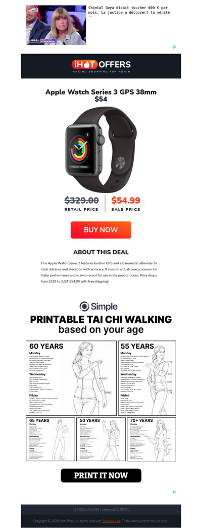 Apple Watch Series 3 GPS -$54