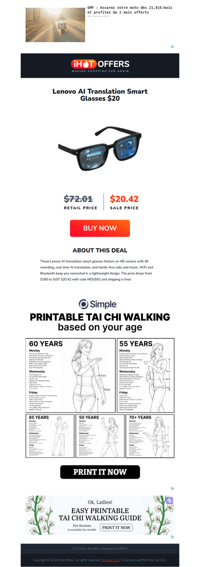 Lenovo AI Translation Glasses - $20