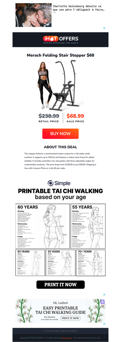 Full Body Folding Stair Stepper - $68