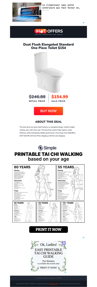 One-Piece Elongated Toilet - $154