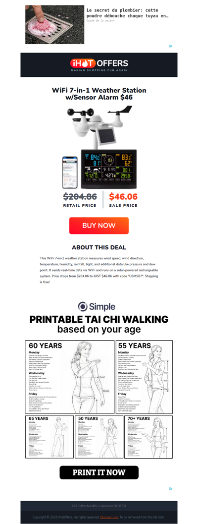 Solar WiFi Weather Station w/Sensors - $46