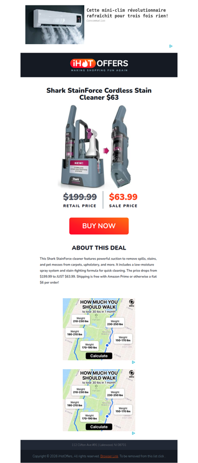 Shark Cordless Stain Cleaner - $63