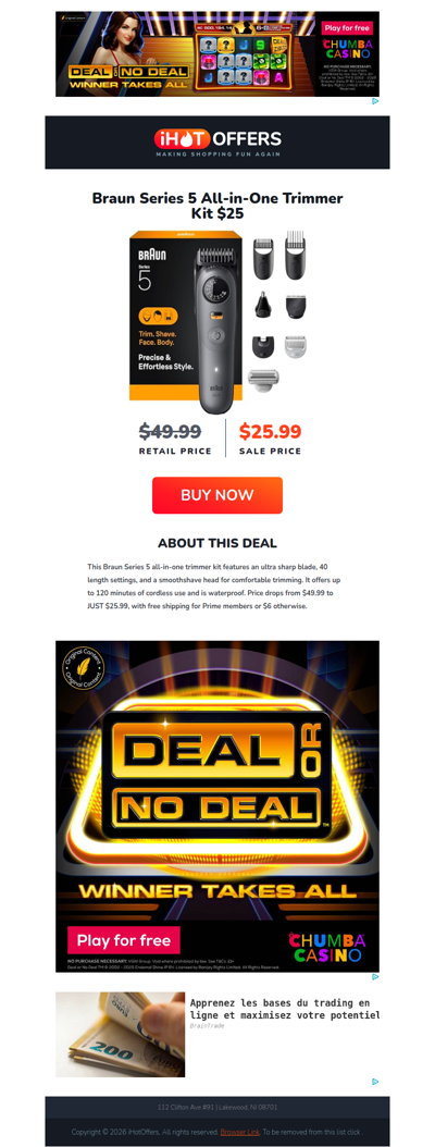 Braun 5 All-in-One Trimmer - $25!