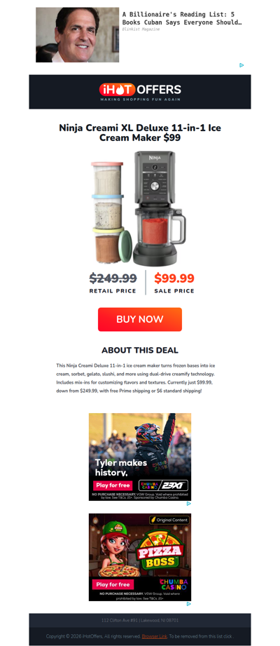 Ninja Creami Deluxe Ice Cream Maker - $99!