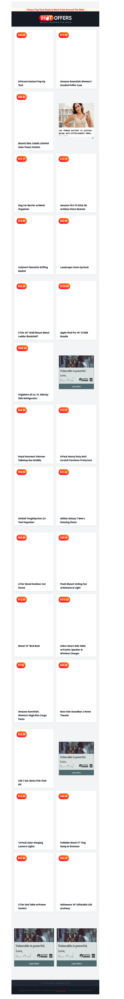 Clear Bubble Tent $49 • Fire TV 4K $12 • Amazon Puffer $12 • Bluetti Elite 128Wh $89 • Dog Car Barrier $11 • Landscape Cover-Up $55 • iPad Pro 512GB $219