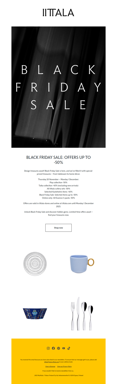 Black Friday Sale: Offers up to -50%