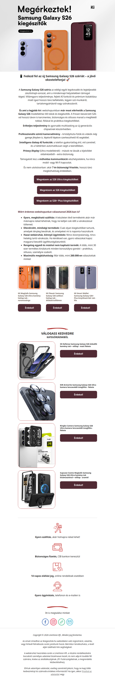 Megérkezett a vadiúj Samsung Galaxy S26, mi pedig elhoztuk a kiegészítőket!📱
