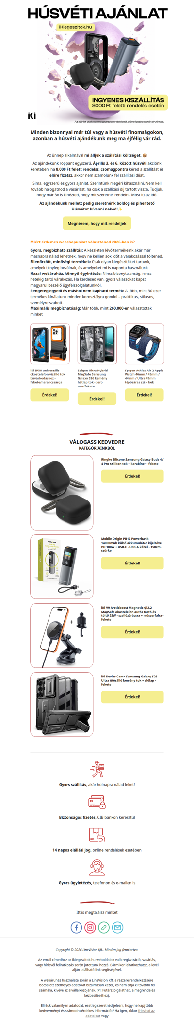 Ma éjfélig tudod felhasználni az ingyenes szállítást húsvéti ajándékunkként! 🐣