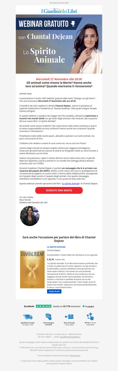 Webinar GRATUITO con Chantal Dejean: 