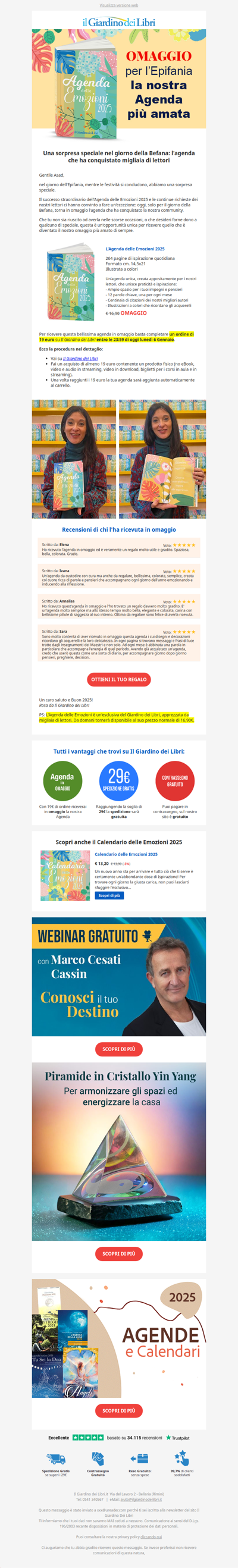 ⚡️ (Epifania) L'Agenda delle Emozioni 2025 torna in OMAGGIO per un giorno