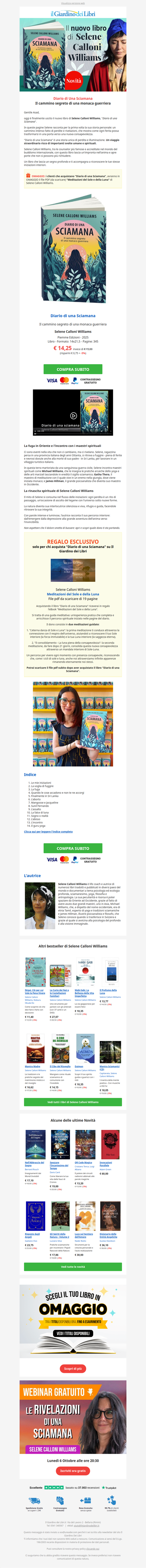Esce oggi “Diario di una Sciamana” di Selene Calloni Williams (+ Omaggio esclusivo) ⭐⭐⭐⭐⭐