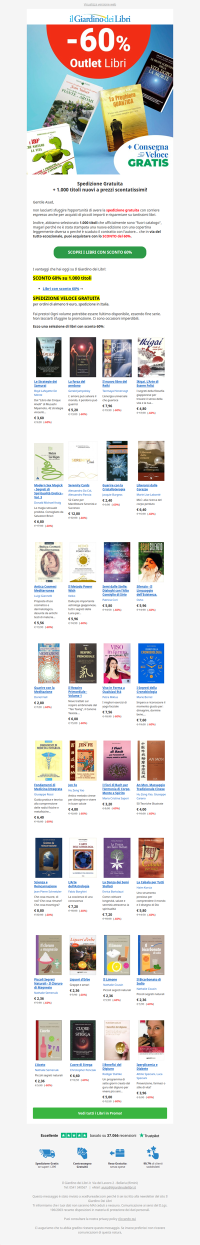 (Oggi) Spedizione GRATIS per te + incredibile SCONTO del 60% su 1.000 libri