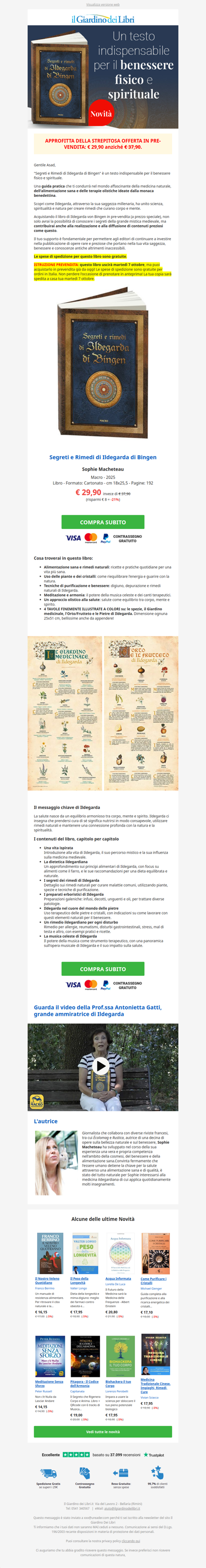 🌿 I rimedi segreti di Ildegarda di Bingen: prevendita a prezzo speciale