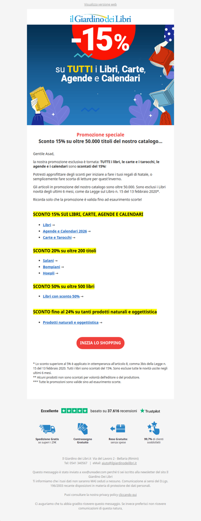 ★ Sconto 15% su TUTTI i Libri, Carte, Agende e Calendari ★