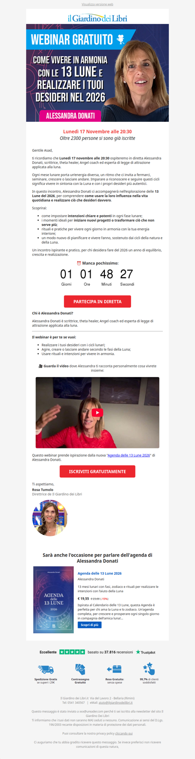 Domani webinar con Alessandra Donati: 13 Lune e i tuoi desideri 2026