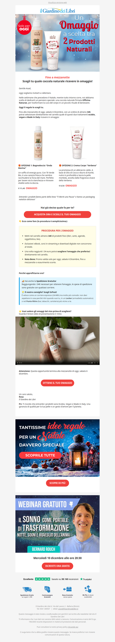 (SOLO OGGI) 🎁 Scegli il tuo omaggio Bio: Bagnodoccia o Crema?