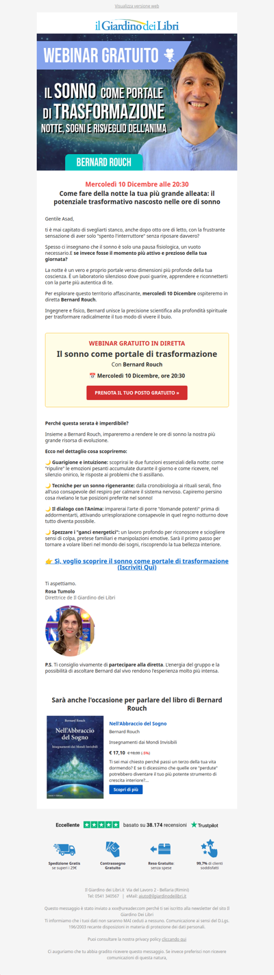 (WEBINAR GRATUITO) Bernard Rouch: Il sonno come portale di trasformazione ✨