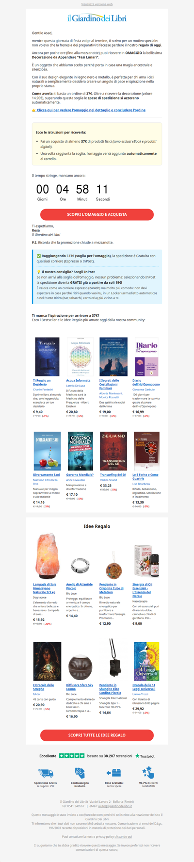 ⏰ Ultime ore: in OMAGGIO Decorazione Fasi Lunari (Scade a mezzanotte)