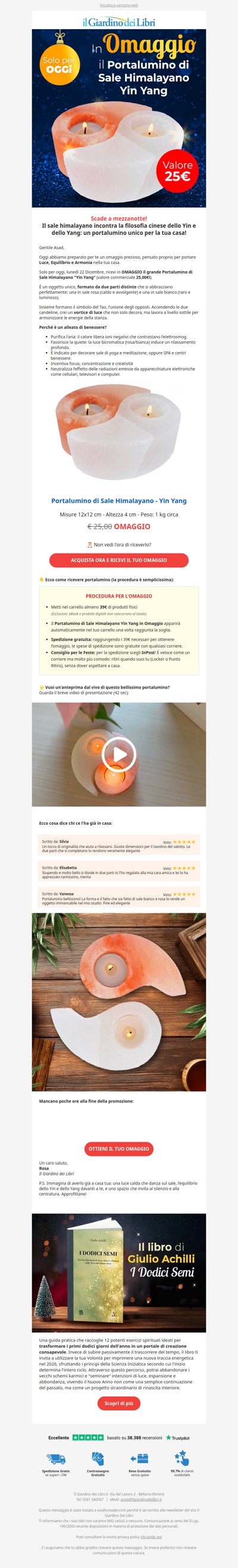 (SOLO OGGI) ☯️ Portalumino Yin Yang in Omaggio | Valore 25€