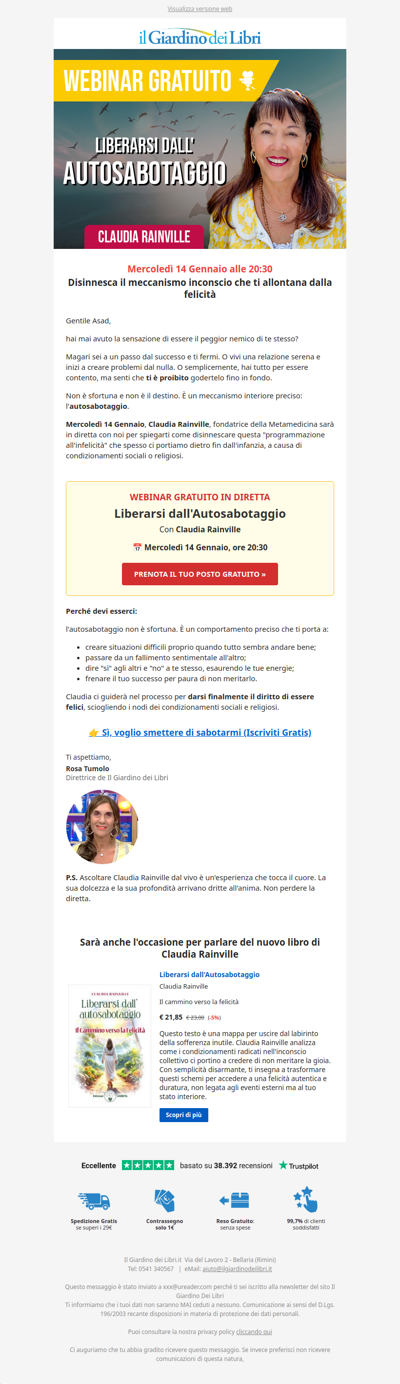 WEBINAR GRATUITO con Claudia Rainville: 