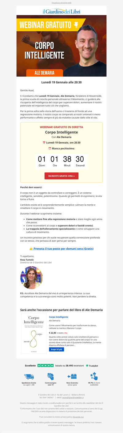 (Domani) WEBINAR GRATUITO con Ale Demaria: 