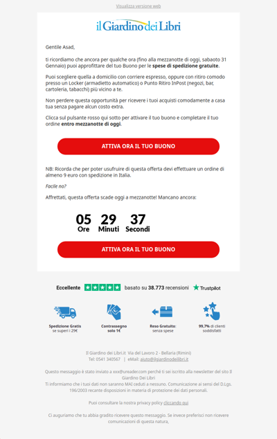 ⚡⏰ SCADE STASERA! La tua prima Spedizione GRATUITA ti aspetta!