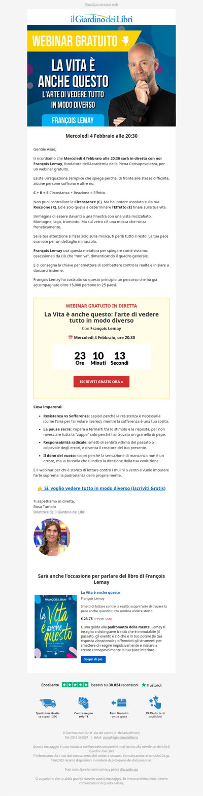 C + R = E: la formula che spiega perché soffriamo (Webinar gratuito)