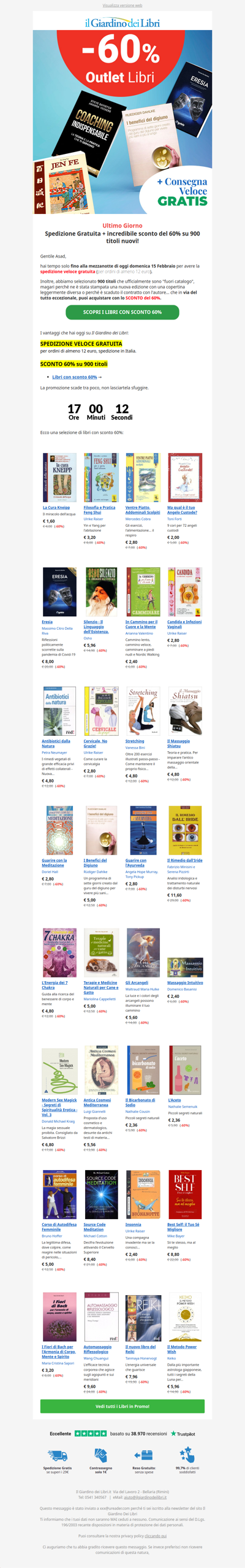 (ULTIMO GIORNO) Spedizione GRATIS + incredibile SCONTO del 60% su 900 libri