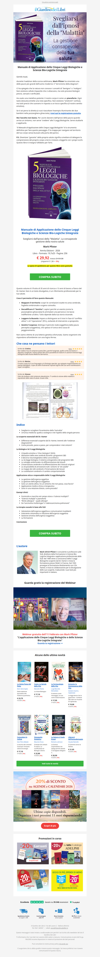 🧬 Mark Pfister: il Manuale di Applicazione delle 5 Leggi Biologiche (+Webinar Gratuito)