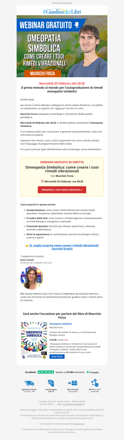 Webinar con Maurizio Forza: Autoproduci i tuoi rimedi (con l'Omeopatia Simbolica)