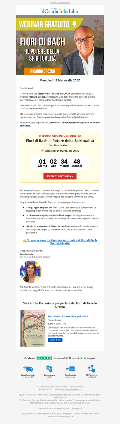 [Webinar Gratuito] Il Dott. Orozco svela la via spirituale dei Fiori di Bach