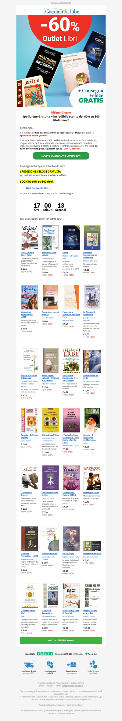 (ULTIMO GIORNO) Spedizione GRATIS + incredibile SCONTO del 60% su 800 libri