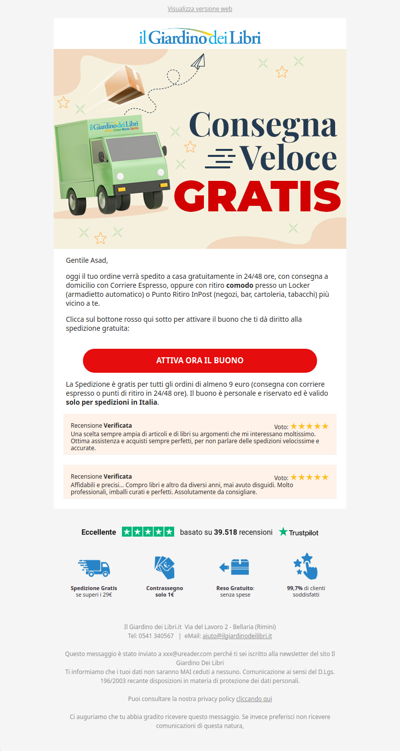 🛍️ Ancora Spedizione GRATIS sul tuo PRIMO ordine!